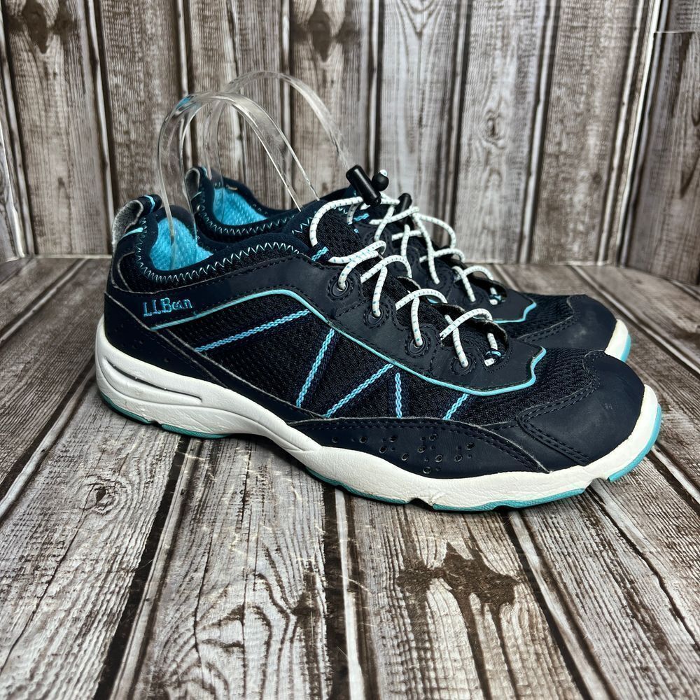 LL Bean Sporty Toggle Tie Outside Shoes Navy Blue Women’s size 7.5